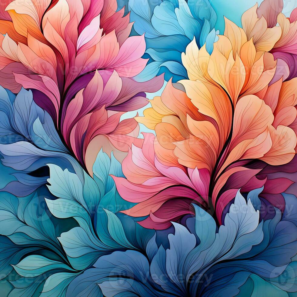 Seamless floral background, AI Generated photo