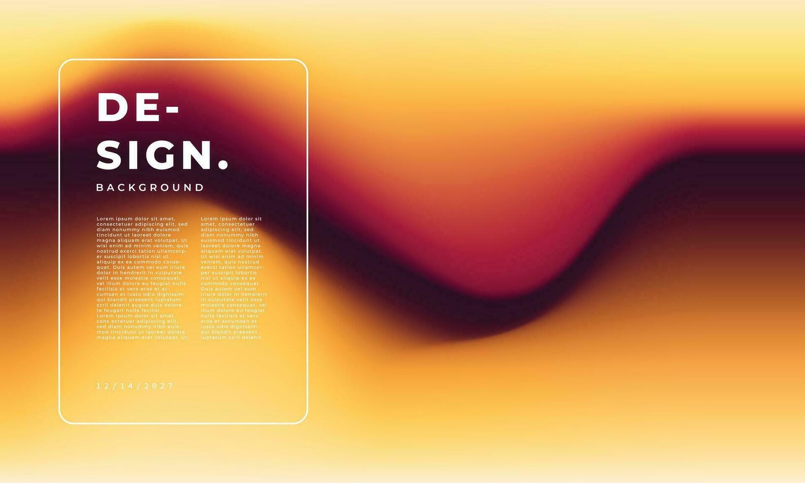 Yellow, orange and brown fluid gradient mesh background template copy space. Smooth and blurred color gradation backdrop. Contemporary and modern design for poster, presentation, or banner. vector