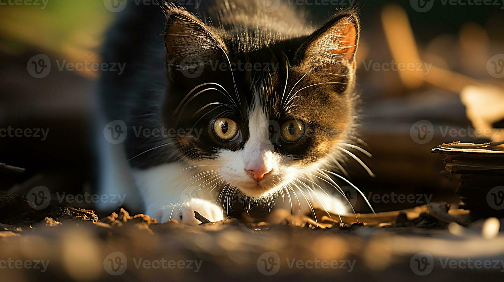 un curioso gato imagen, un hermosa mascota animal antecedentes imagen, ai generado foto