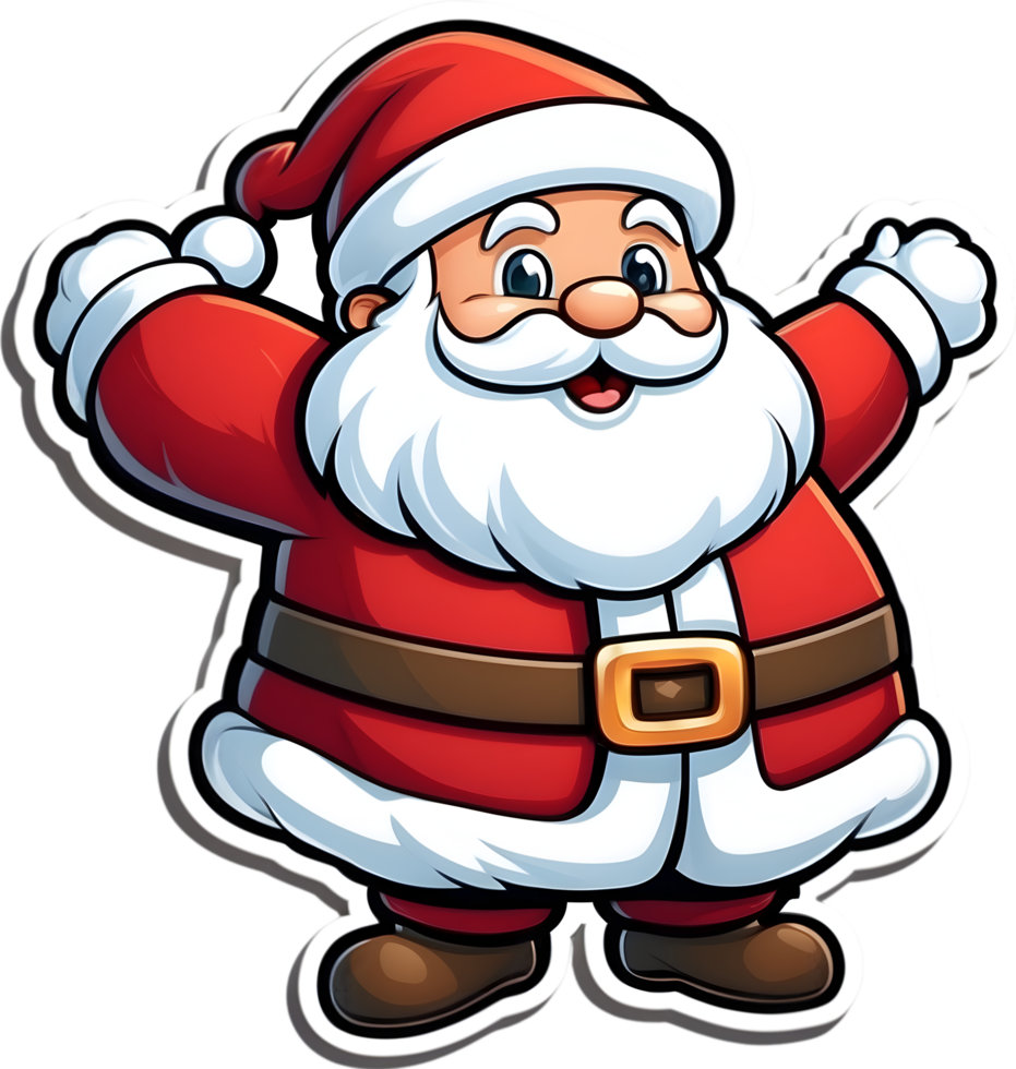 santa claus tecknad serie ClipArt ai generativ, jul ikoner, festlig symboler, Semester säsong, xmas dekorationer png