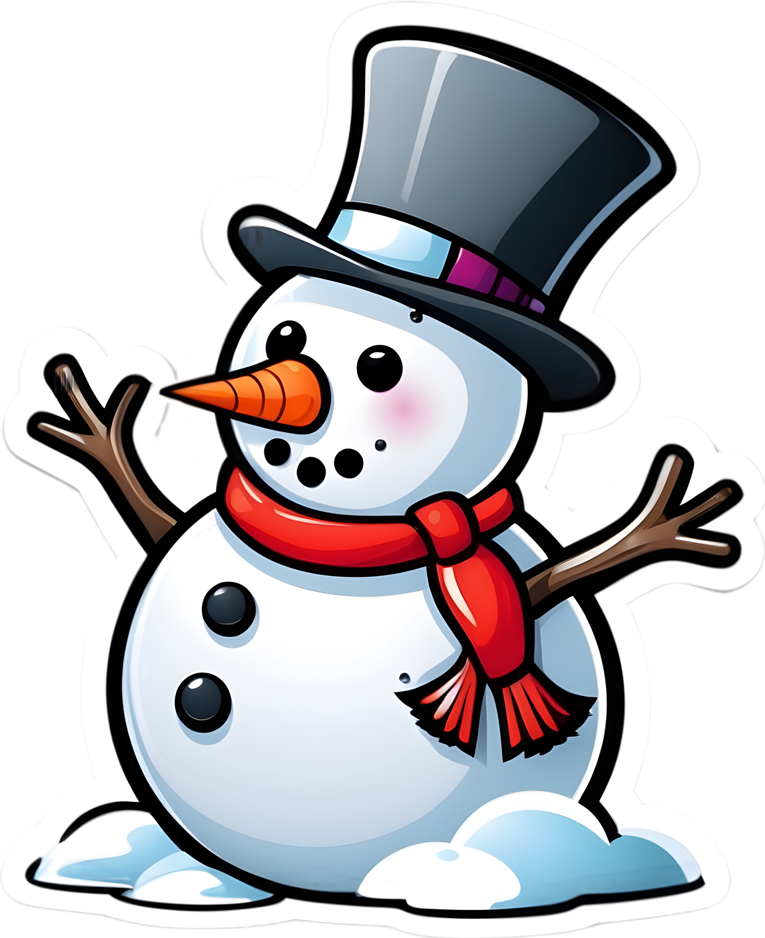 Schneemann Clip Art ai generativ, Weihnachten Symbole, festlich Symbole