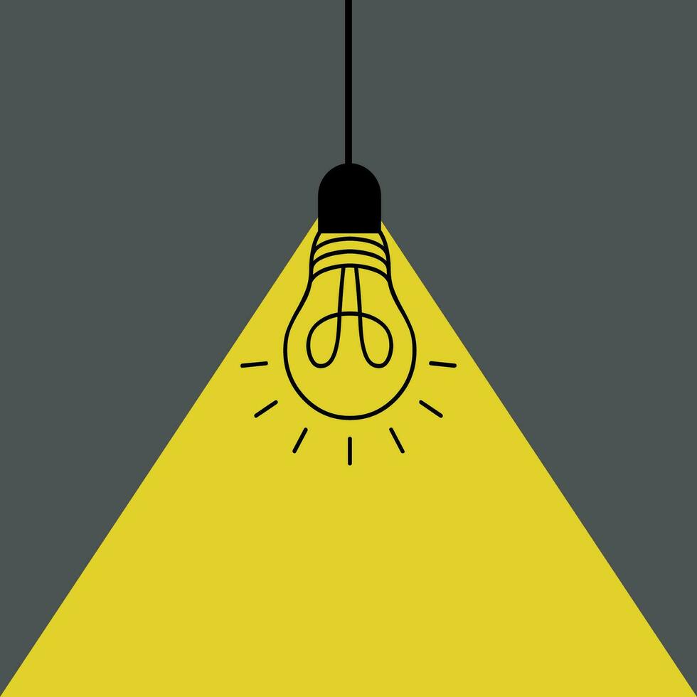 Creative light bulb drawn by hand. Concept of innovation, invention, idea vector. vector