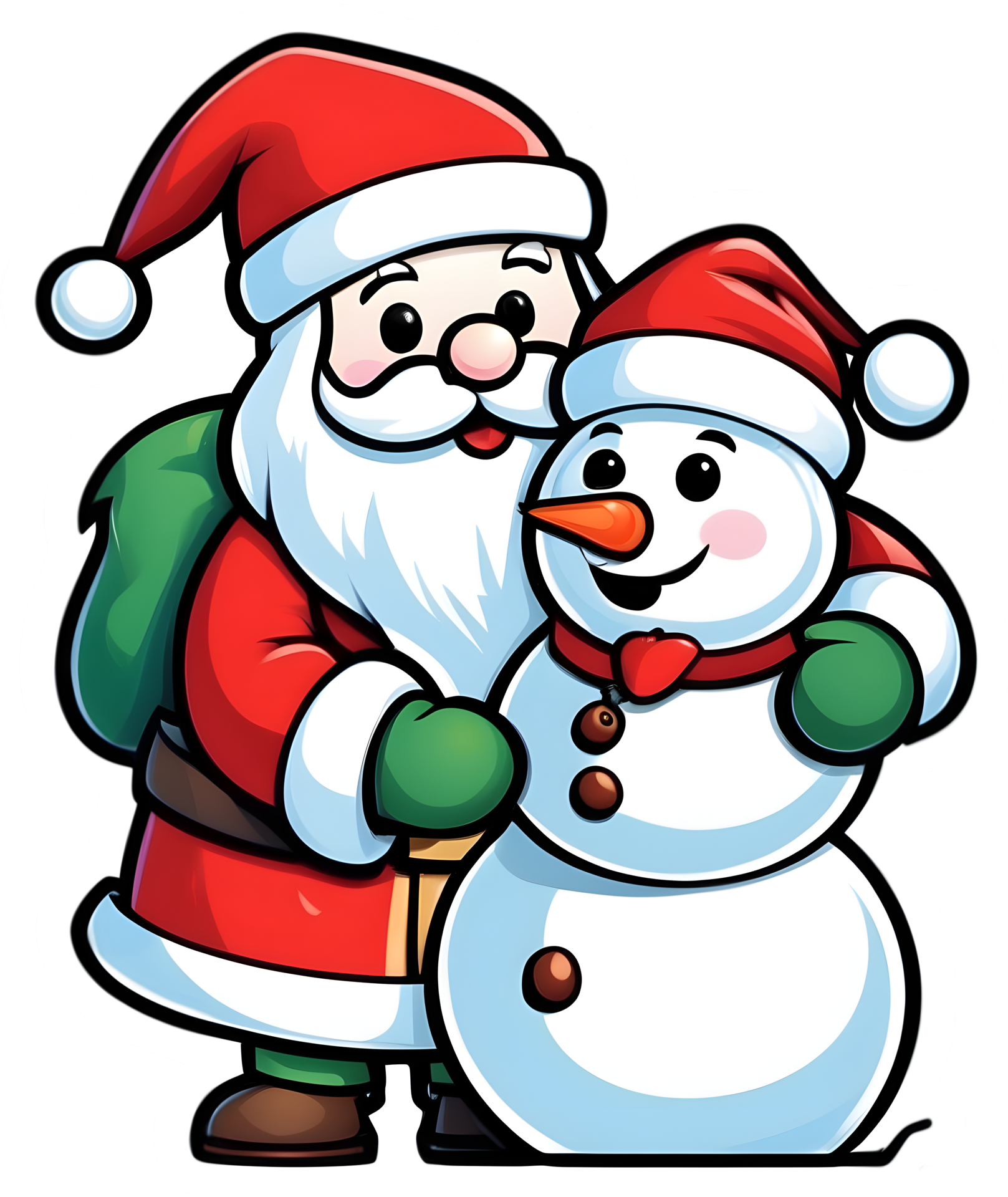 santa claus cartoon clipart ai generative,Christmas icons, Festive