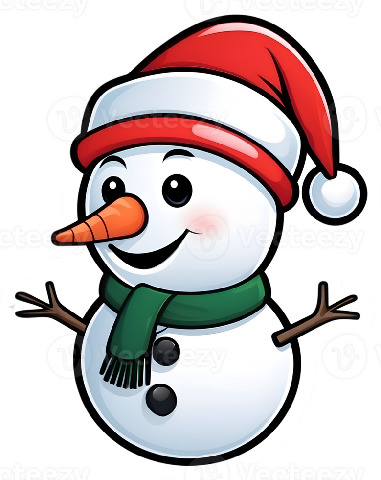 snögubbe ClipArt ai generativ, jul ikoner, festlig symboler, Semester säsong, xmas dekorationer png