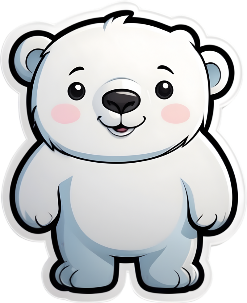 cartoon polar bear with snow on his back ai generative,Christmas icons, Festive symbols, Holiday season, Xmas decorations png