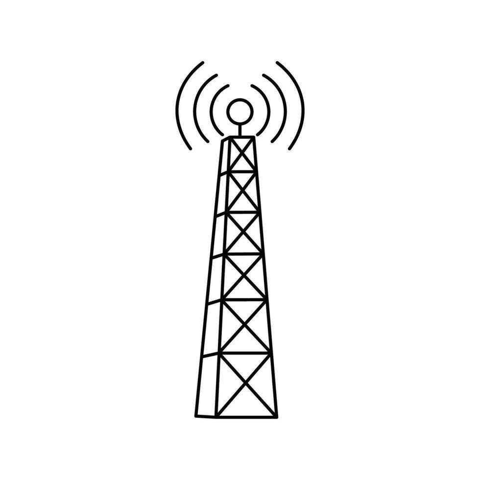 antenna tower icon design. telecommunication data network sign and symbol. vector