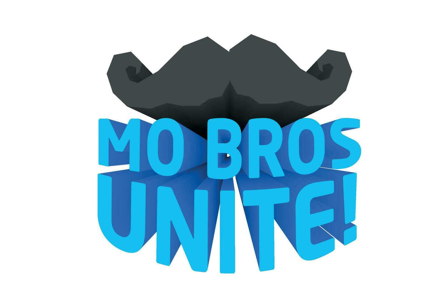 3d texto diseño acerca de movember conciencia citas vector