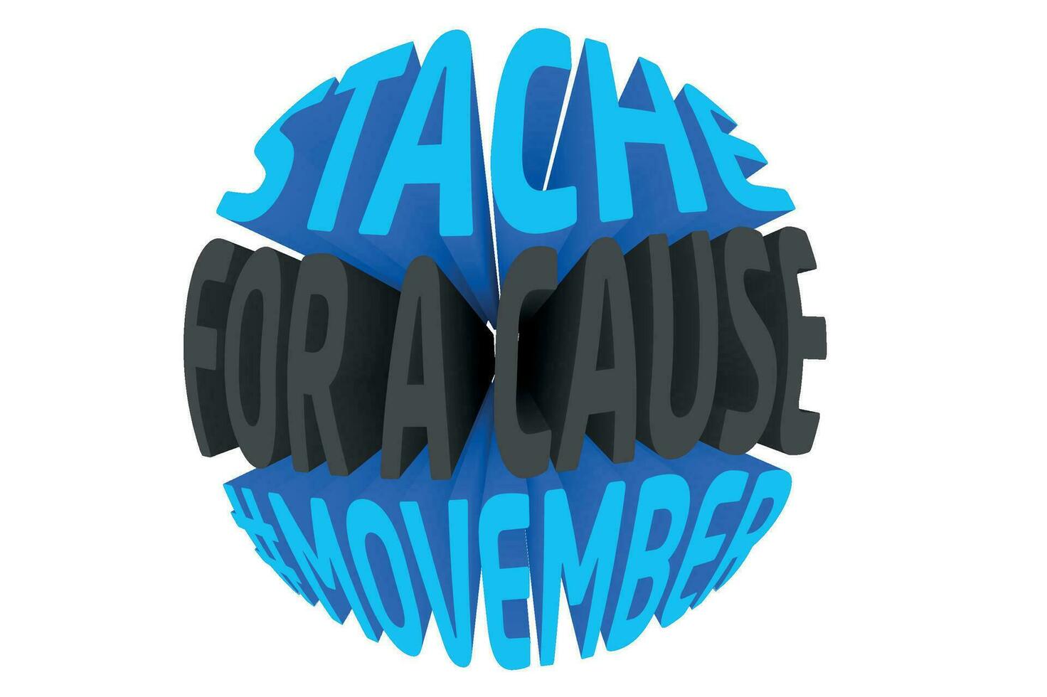 3D Text Design About Movember Awareness Quotes vector