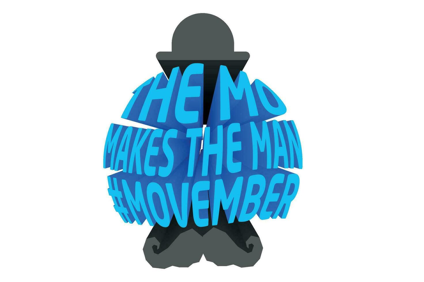 3D Text Design About Movember Awareness Quotes vector