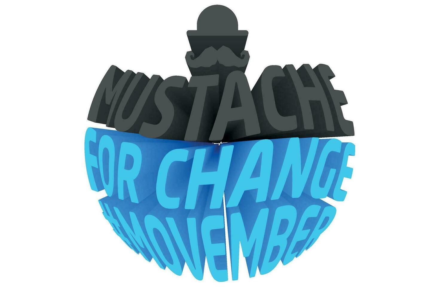 3D Text Design About Movember Awareness Quotes vector