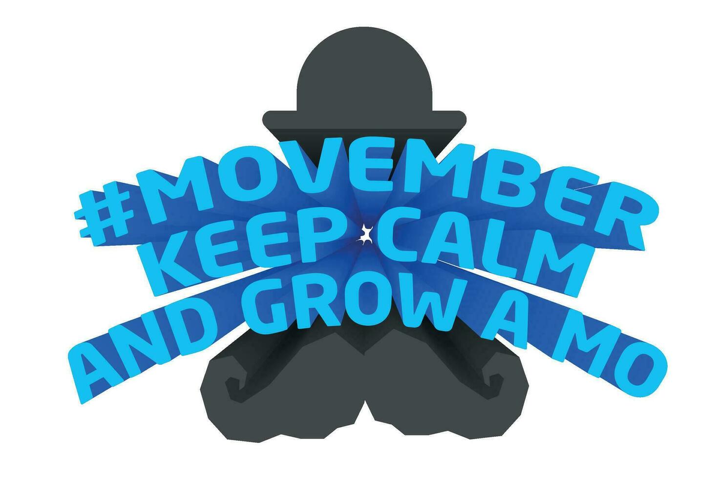 3D Text Design About Movember Awareness Quotes vector