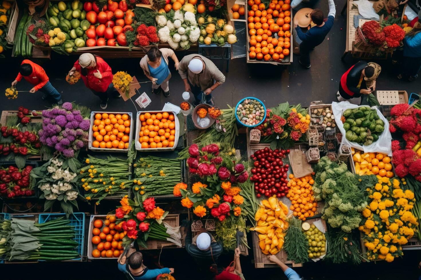 Gorgeous Outdoor Market Scene - AI generated photo