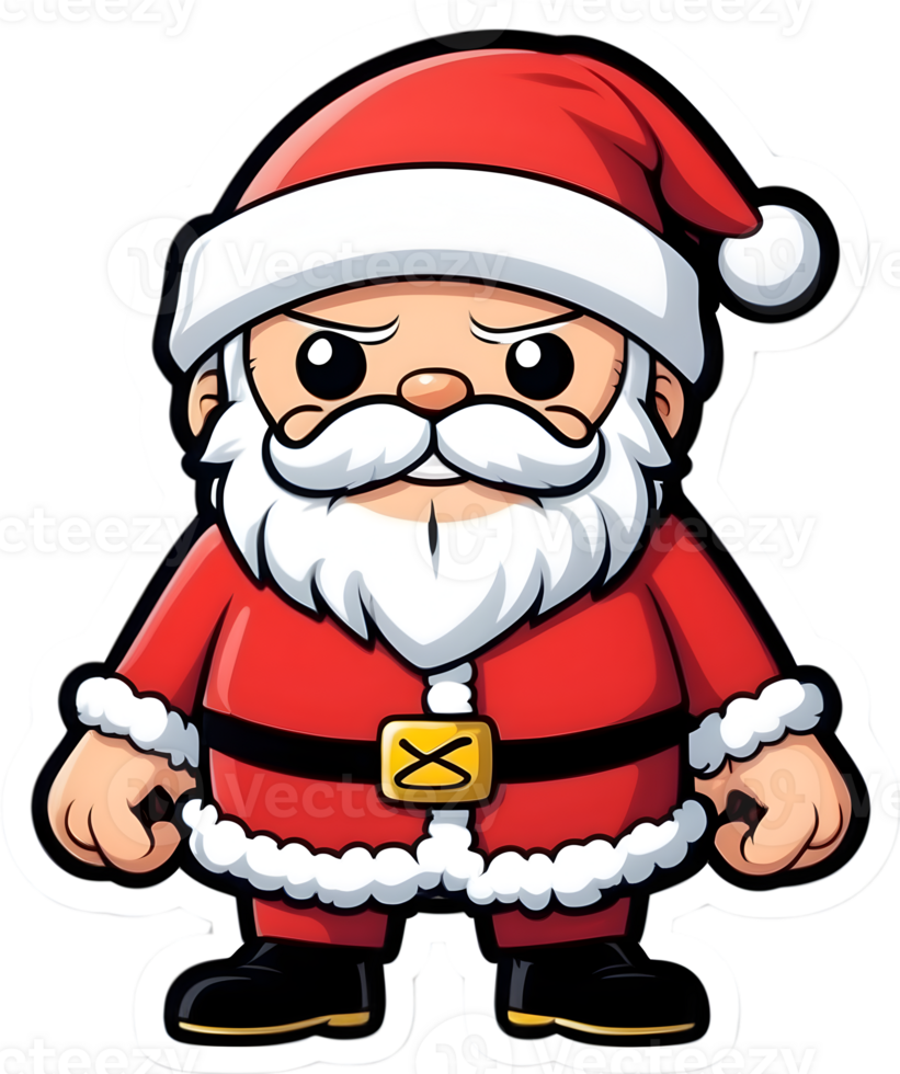 santa claus cartoon santa claus with beard , ai generative png