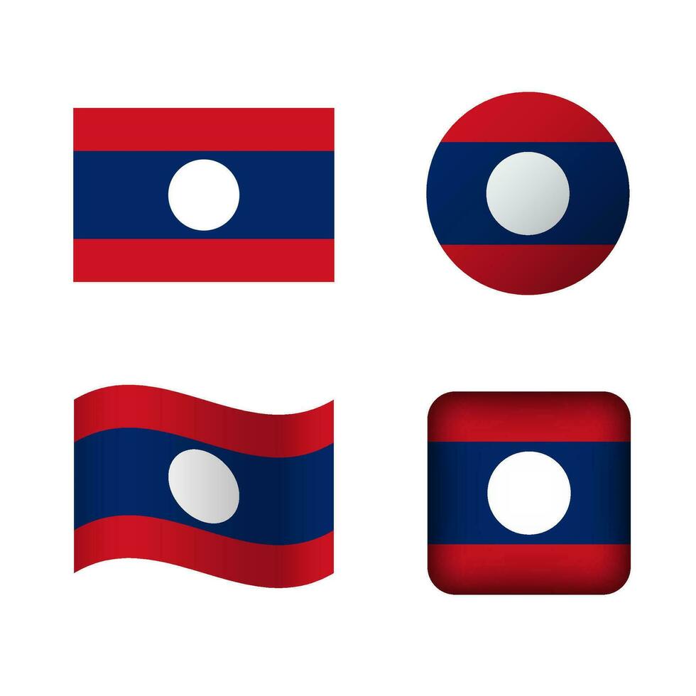 vector Laos nacional bandera íconos conjunto