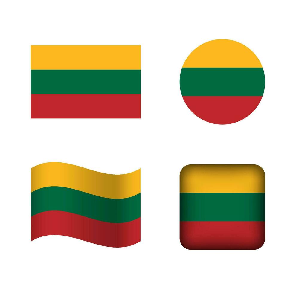 Vector Lithuania National Flag Icons Set