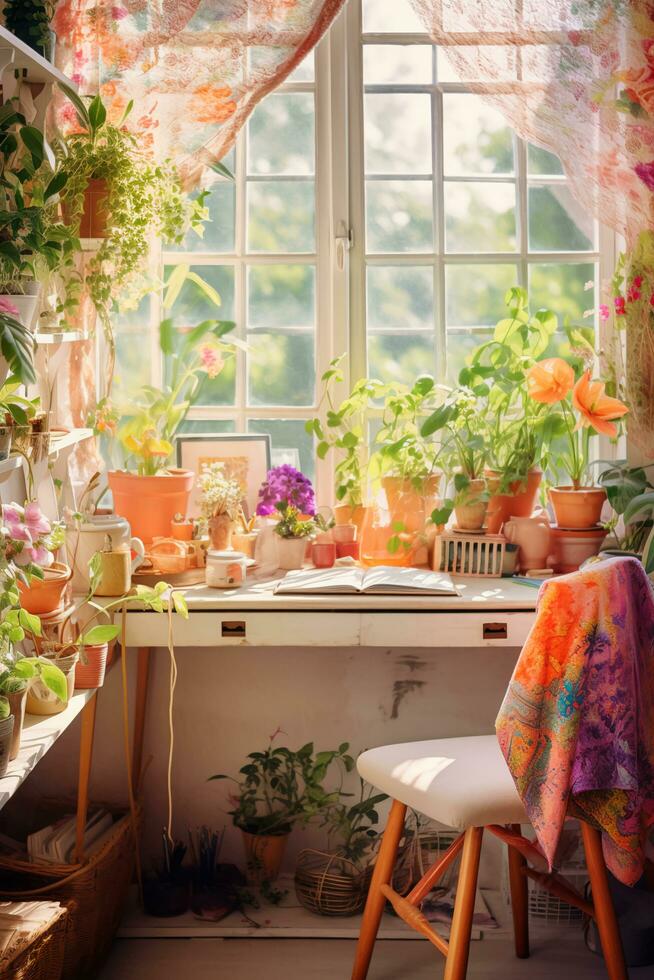 Elegant Home Studio for a Cozy Work Area - AI generated photo