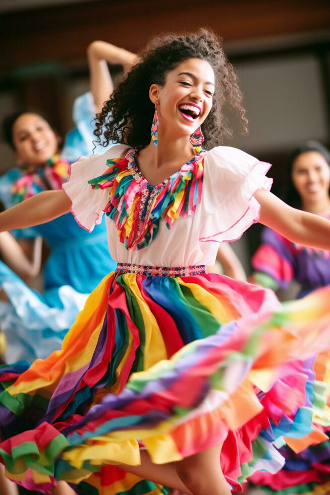 Festive Hispanic Heritage Display Tradition and Joy in Colors - AI generated photo