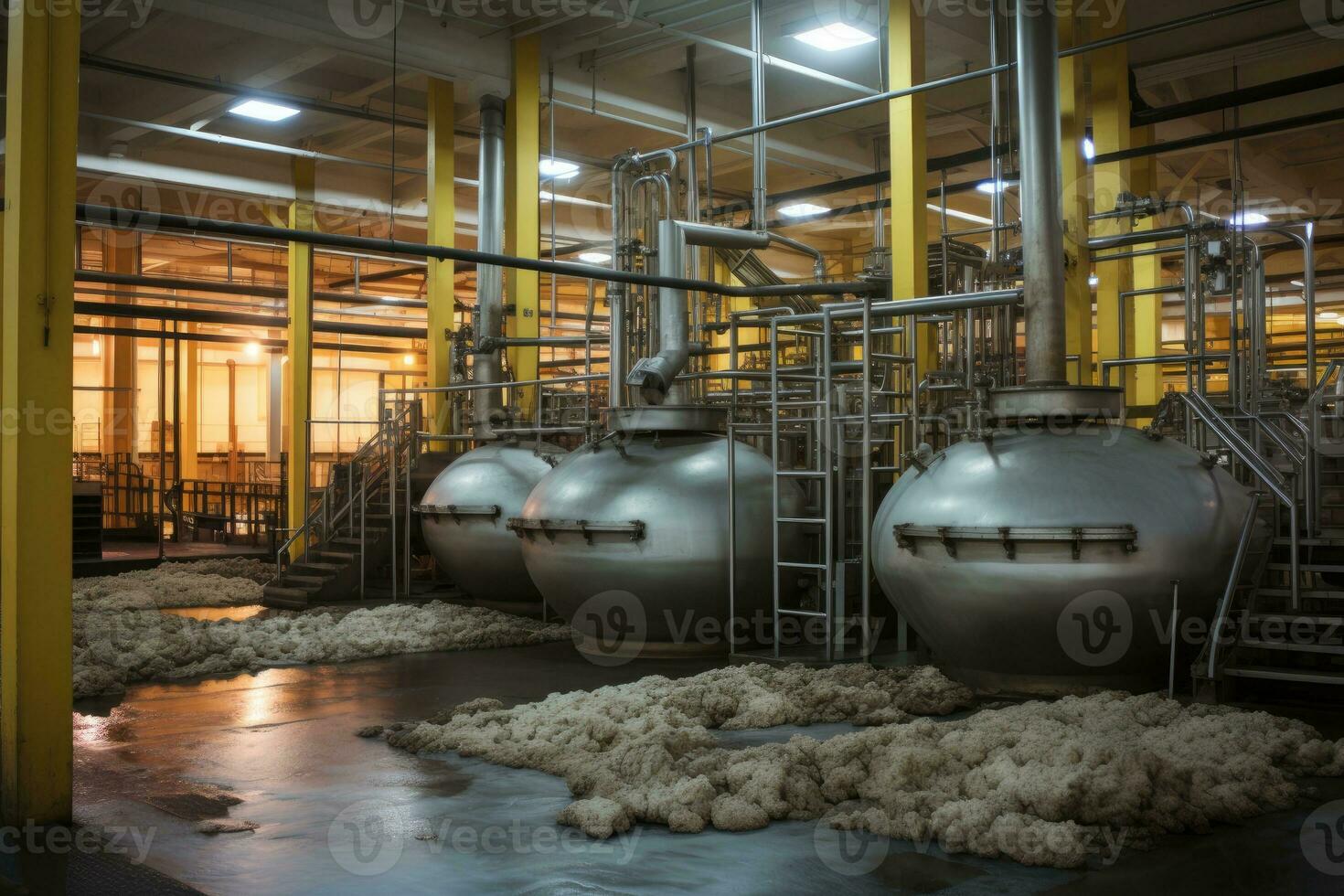inside the factory is an empty storage area AI Generated photo
