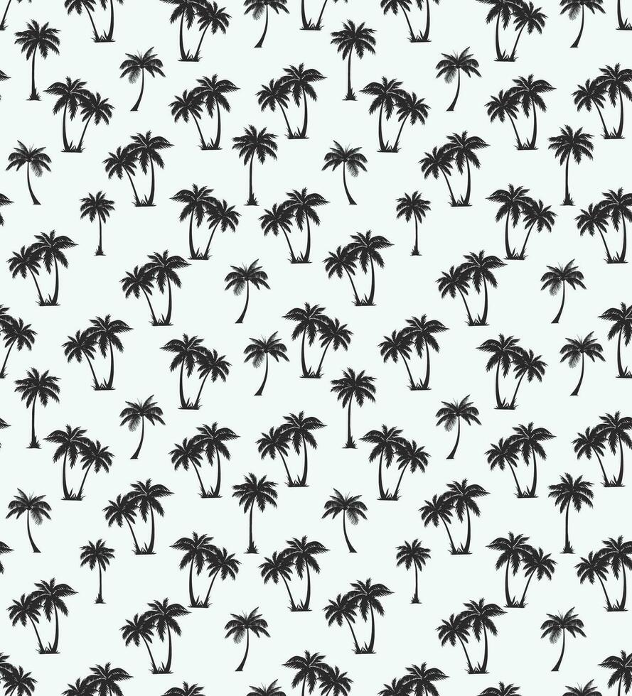 palma árbol sin costura modelo en un blanco antecedentes. palma árbol silueta modelo. verano tropical vector ilustración.