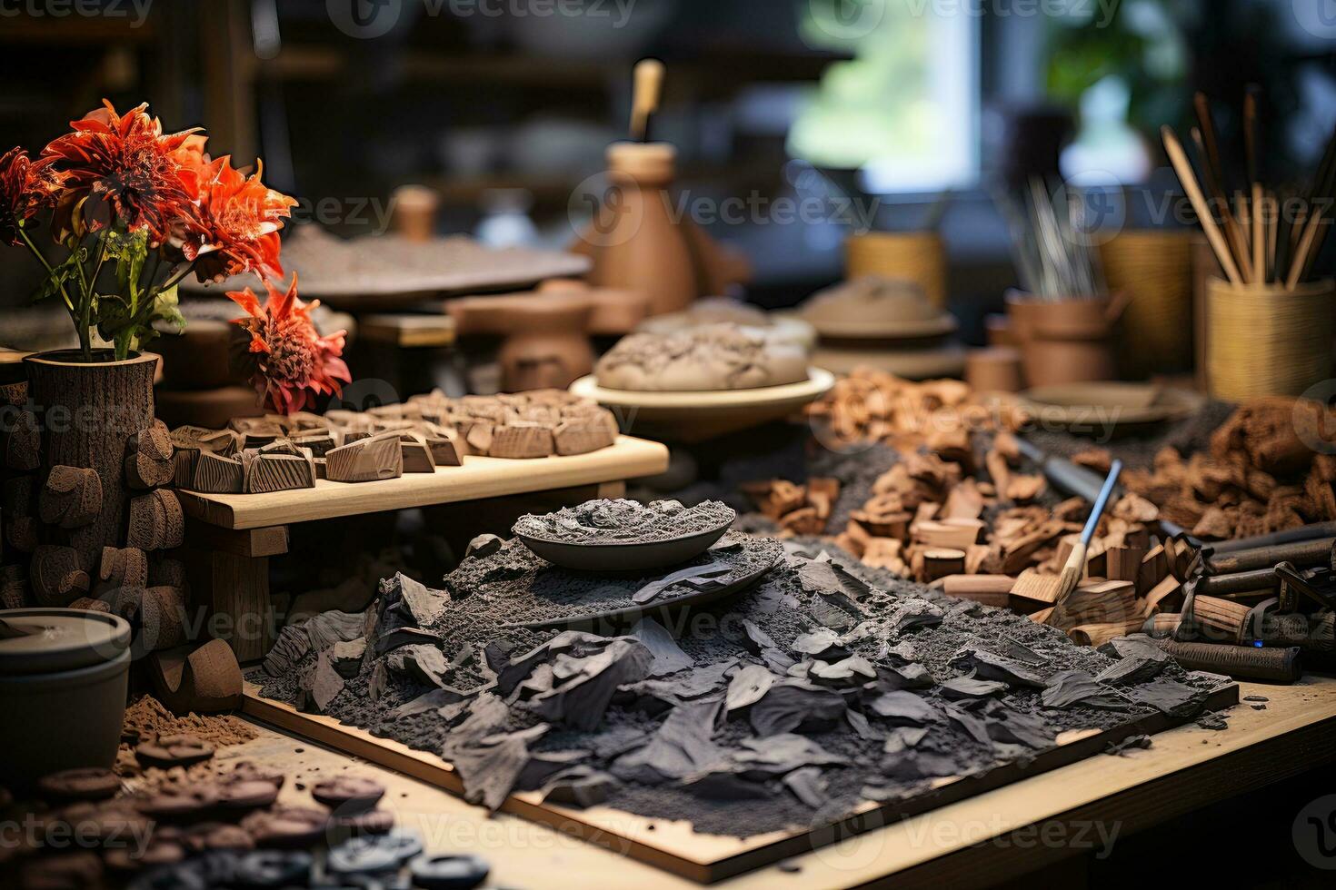 clay craftsman tools and equipment professional photography AI Generated photo