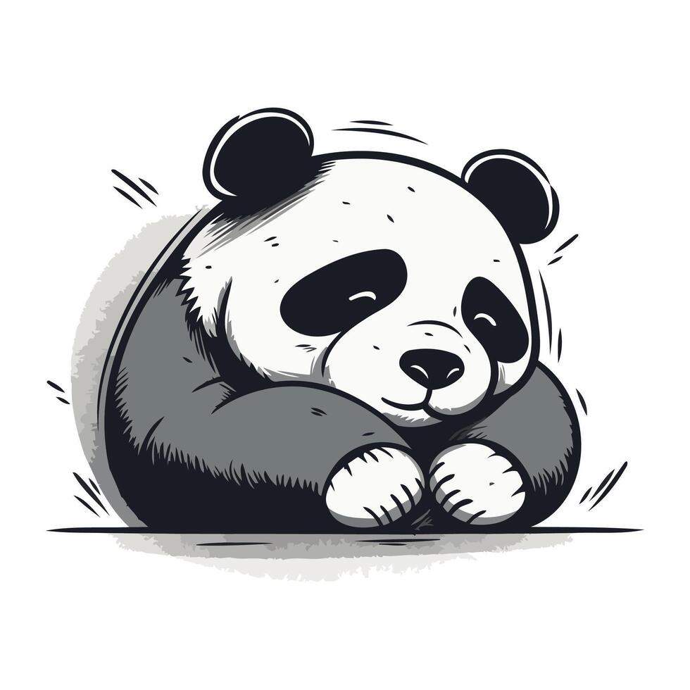 panda oso vector ilustración. mano dibujado panda oso vector ilustración.