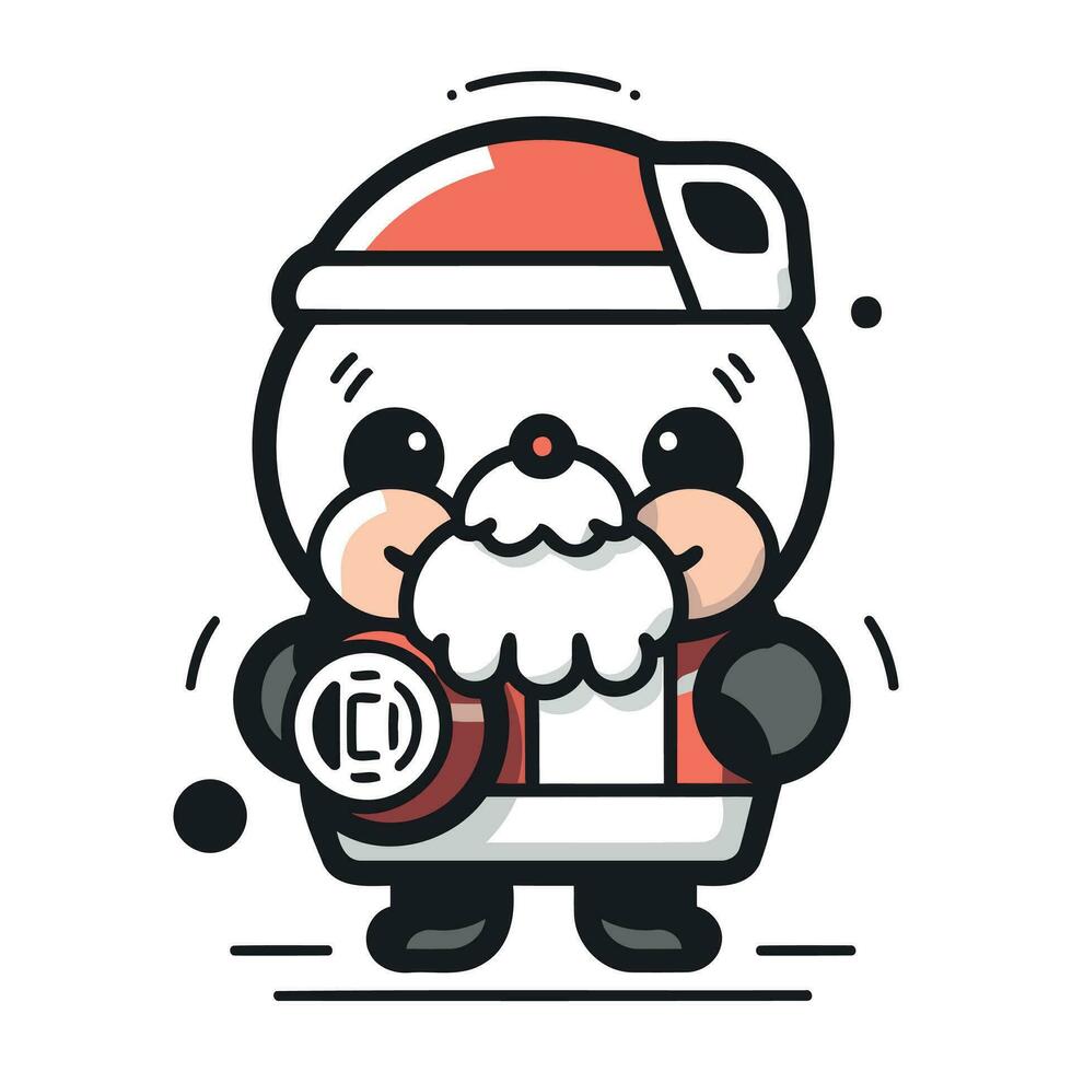 linda kawaii Papa Noel claus personaje vector diseño.