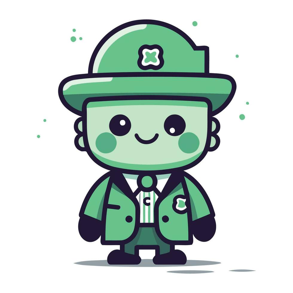 Cute Cartoon Police Officer Character Mascot Vector Illustration.