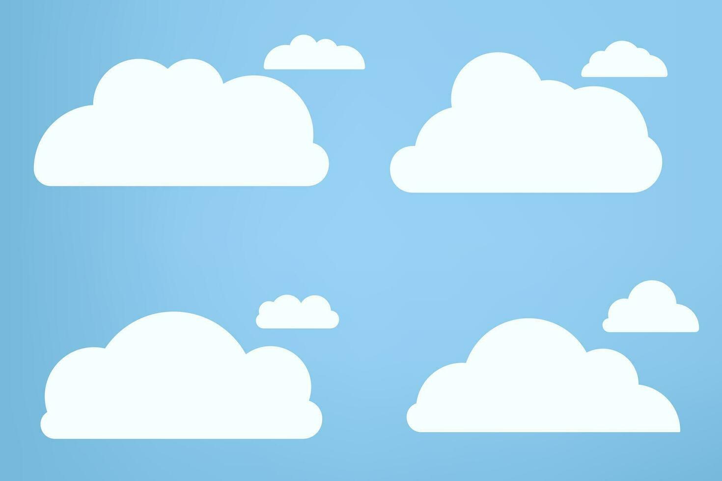Groups of white cloud objects, cloud concepts, clouds element, clouds caroon style, in a flat design vector