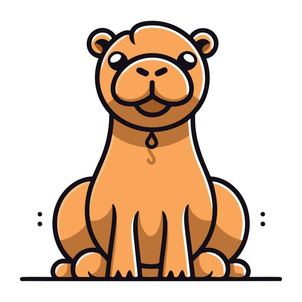 Cute cartoon camel. Vector illustration in flat style. Animal character.