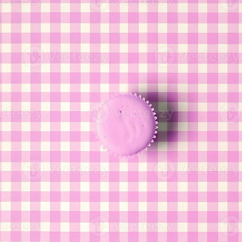 A pastel pink cupcake Ai generated retro nostalgia layout photo