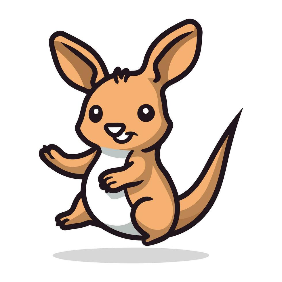Kangaroo Cartoon Mascot Character Vector Illustration Design.