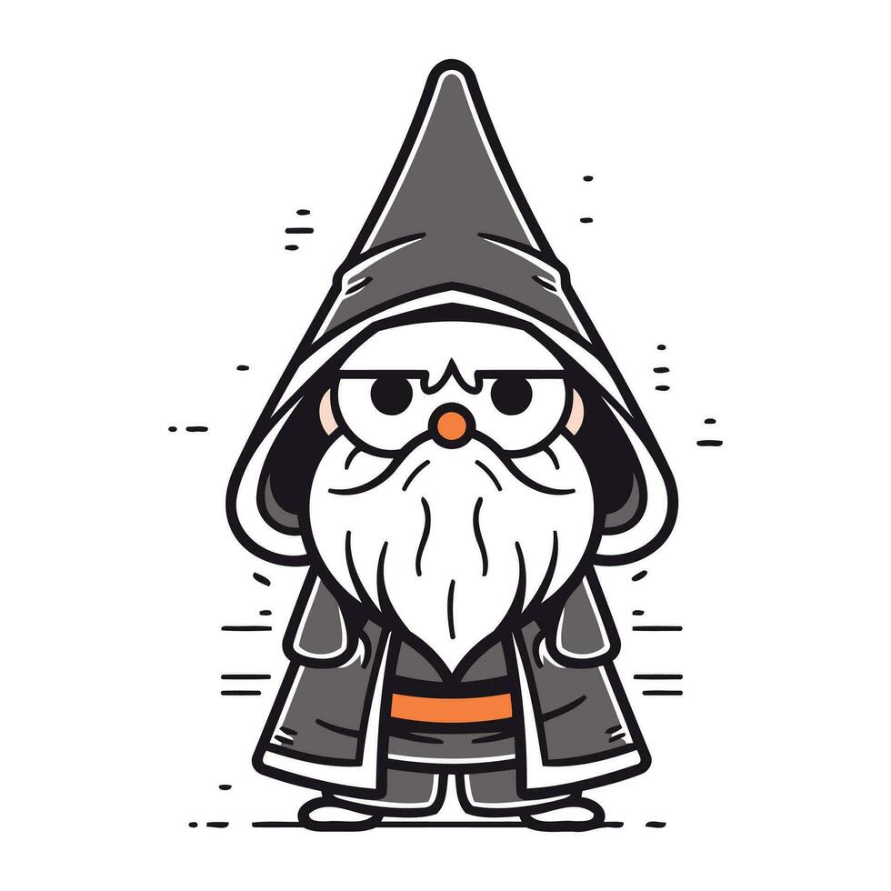 Cartoon gnome. Vector illustration. Isolated on white background.