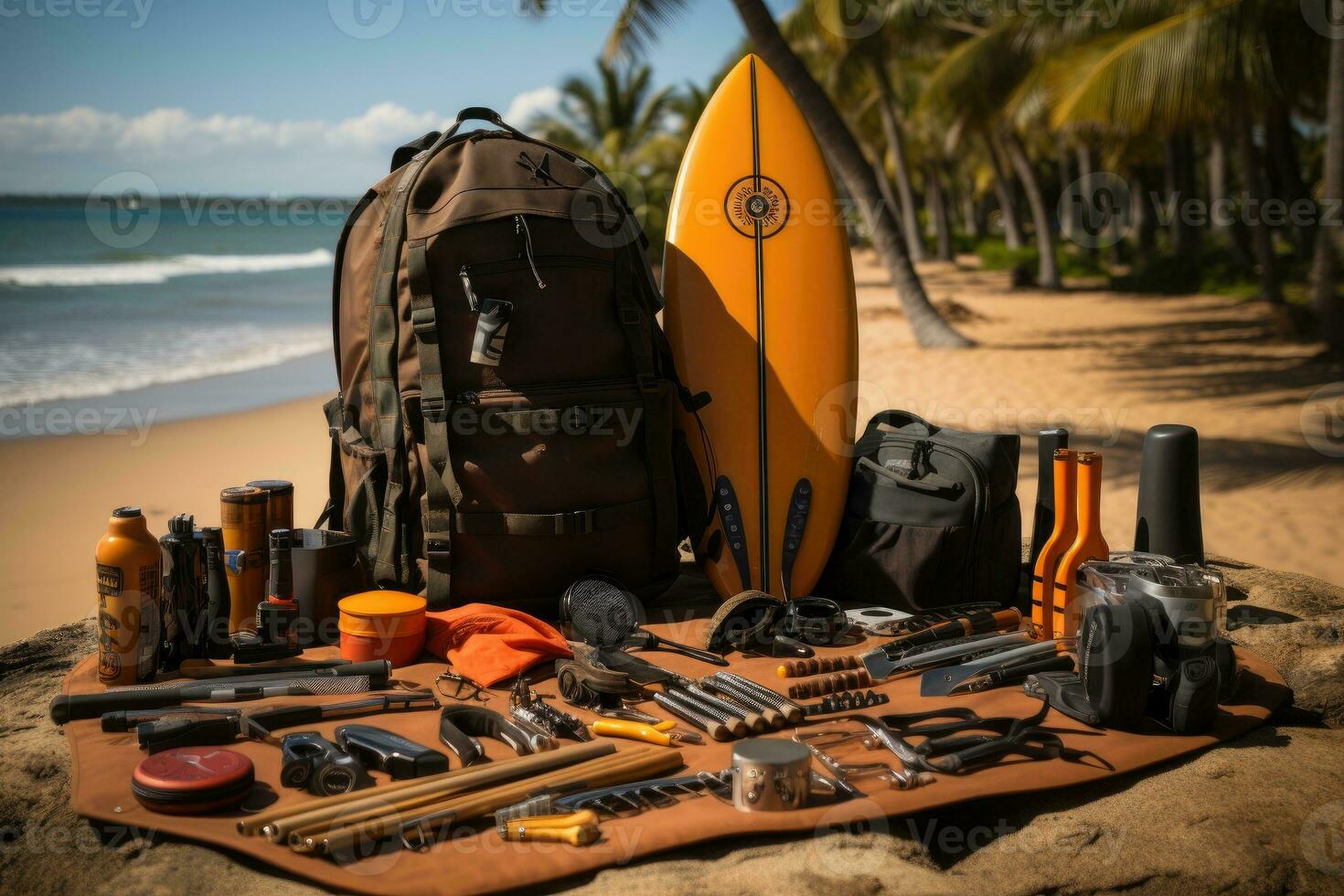 surfing tools and equipment AI Generated photo
