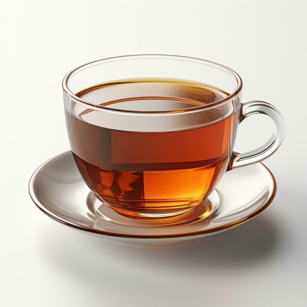 un taza de caliente té aislado foto