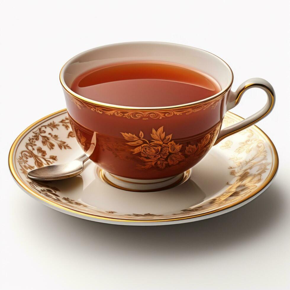 a cup of hot tea isolated photo