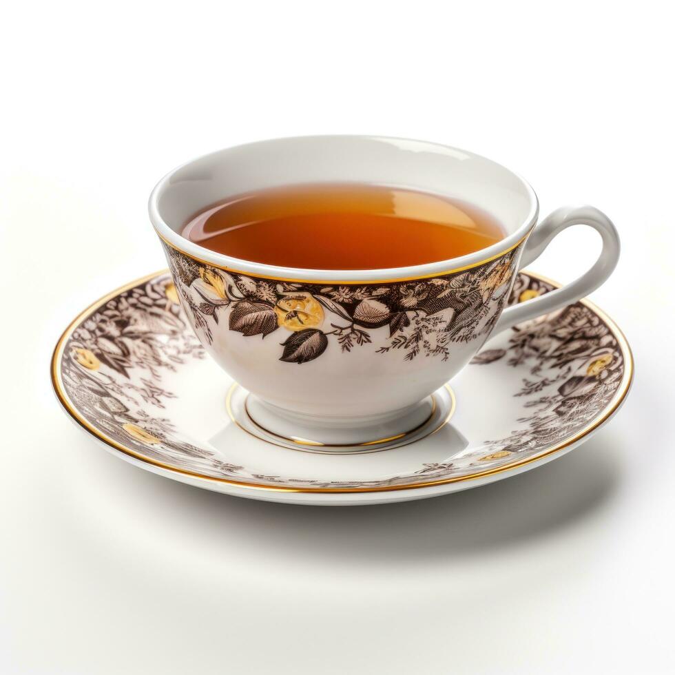 a cup of hot tea isolated photo