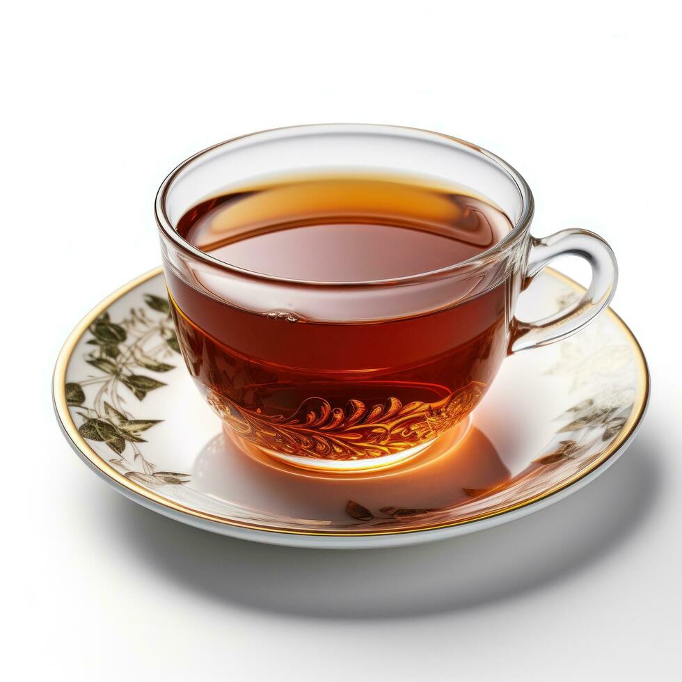 a cup of hot tea isolated photo