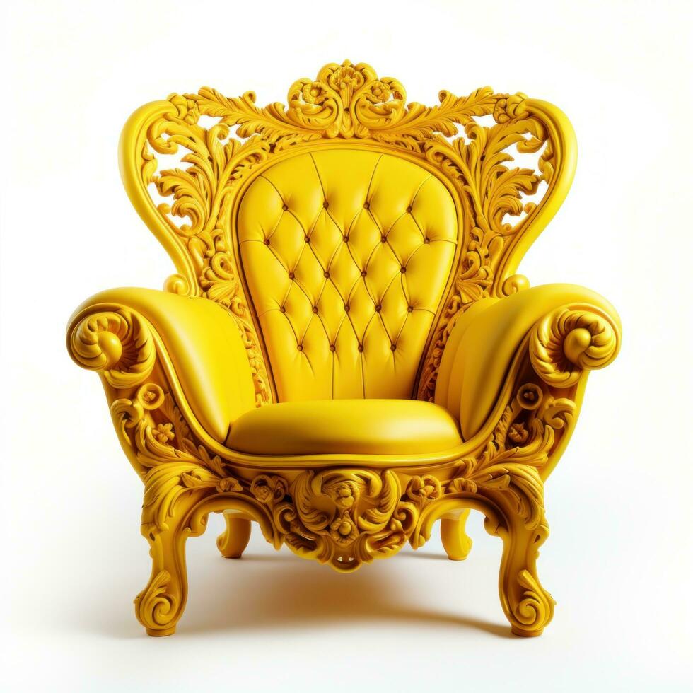 a yellow chair isolated photo
