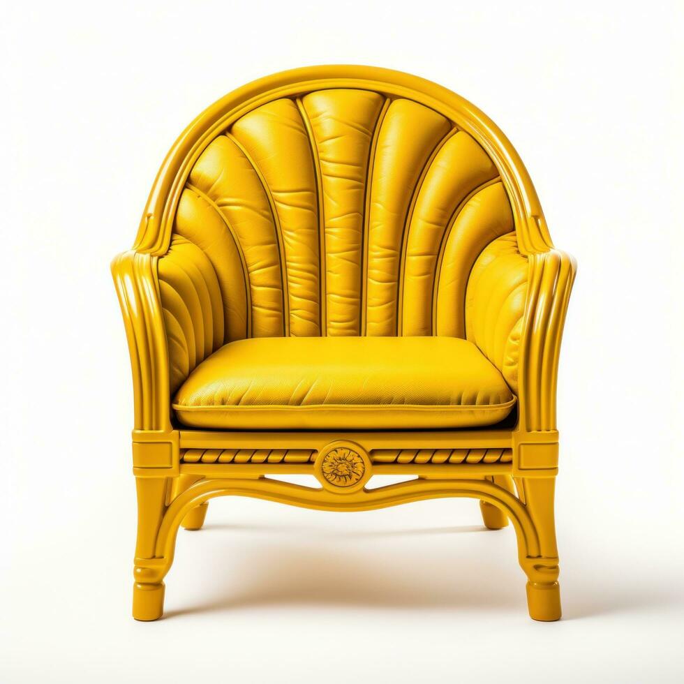 a yellow chair isolated photo