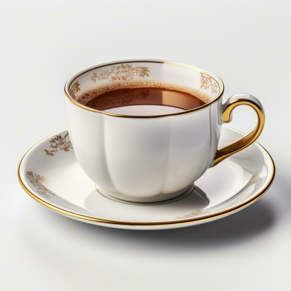 a cup of hot tea isolated photo