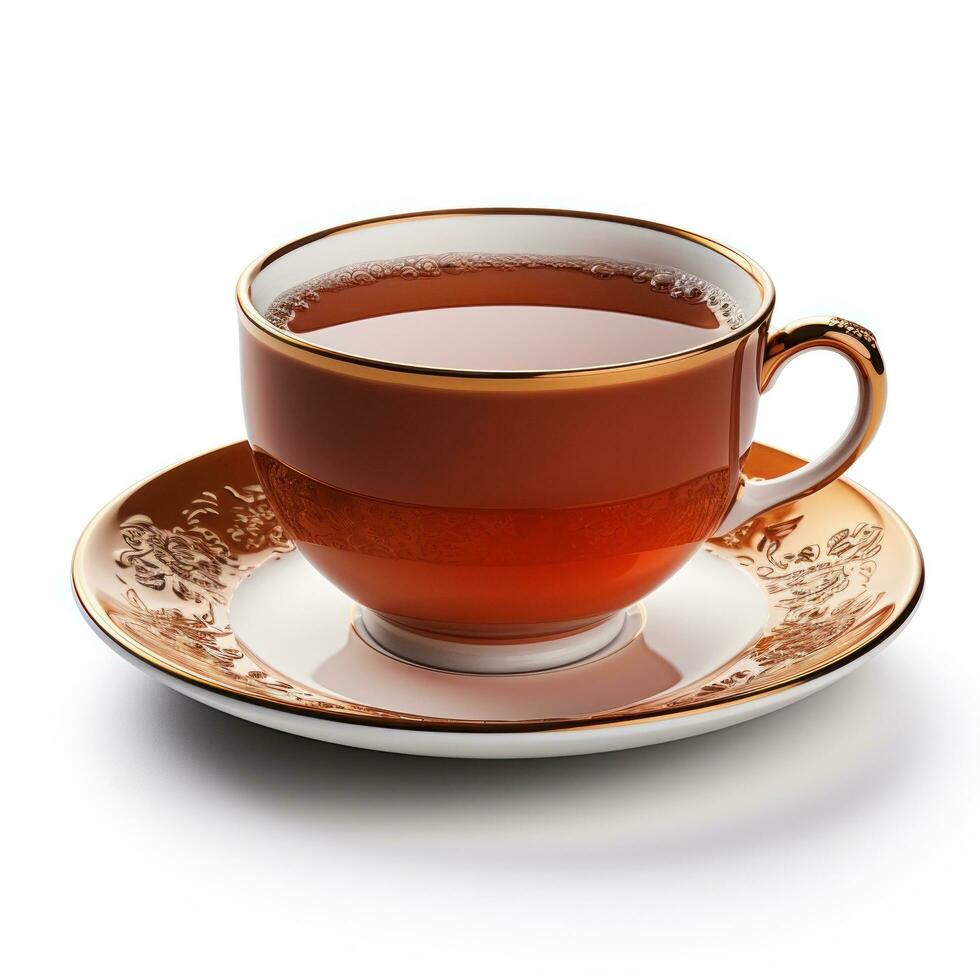 a cup of hot tea isolated photo