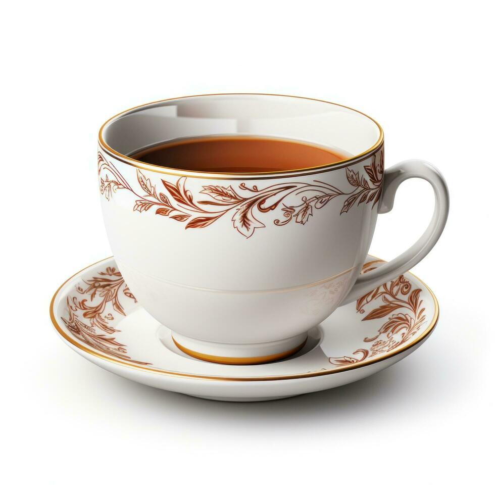 un taza de caliente té aislado foto