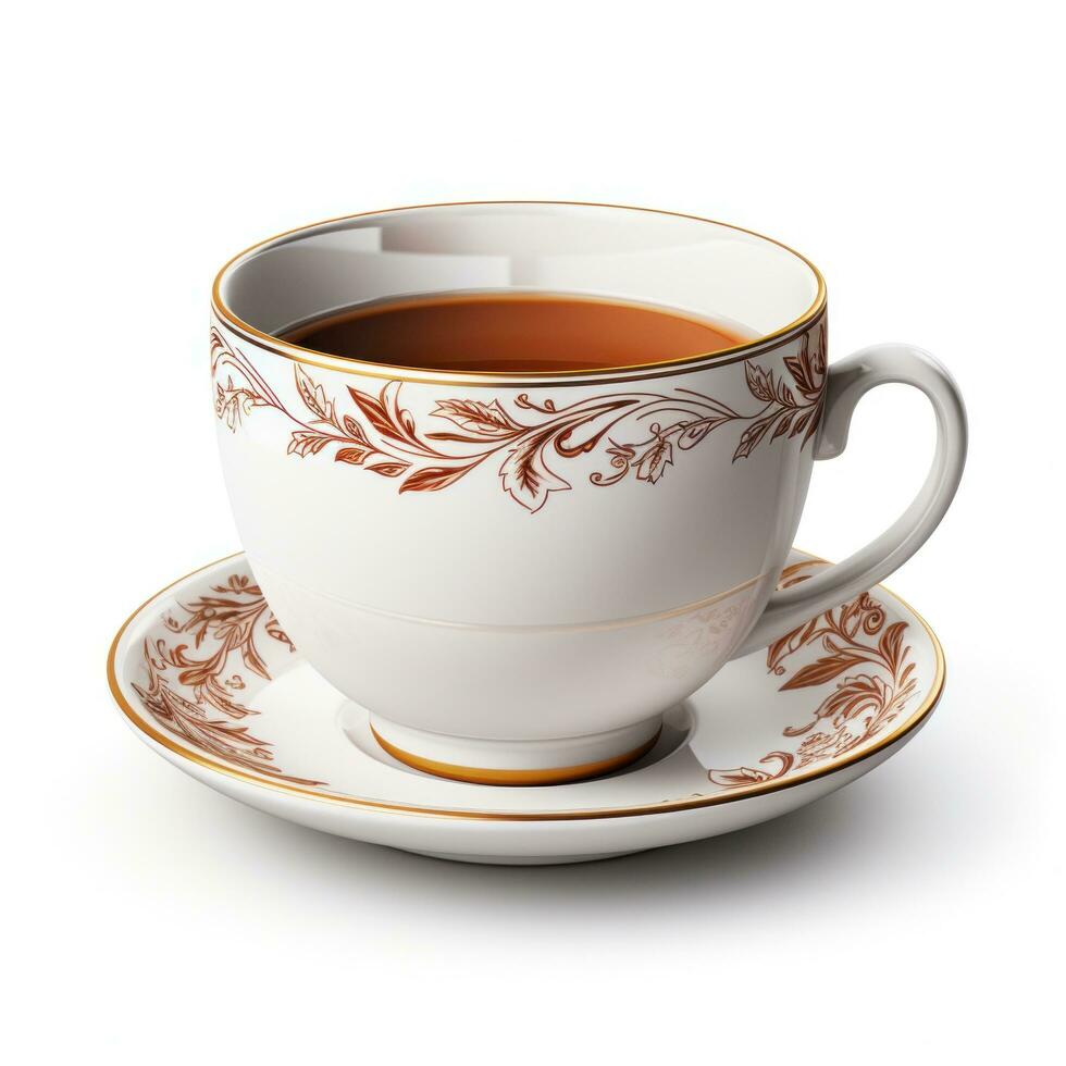 a cup of hot tea isolated photo