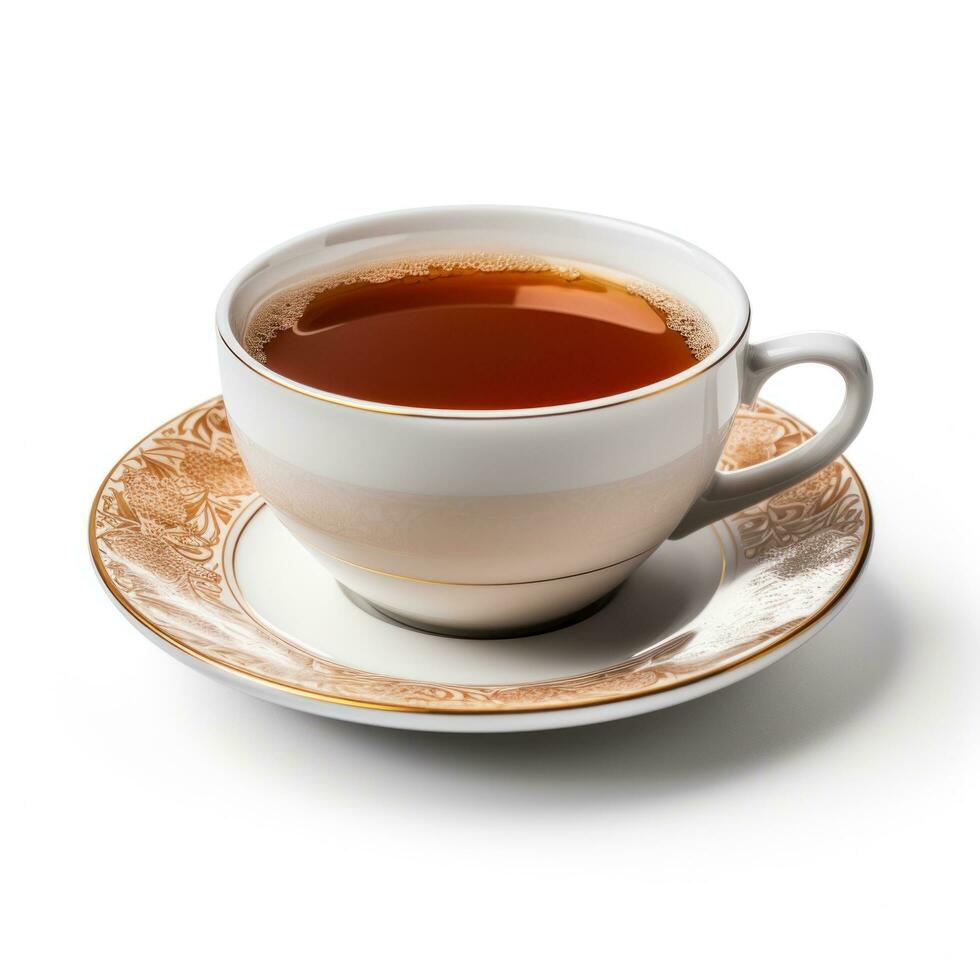 a cup of hot tea isolated photo