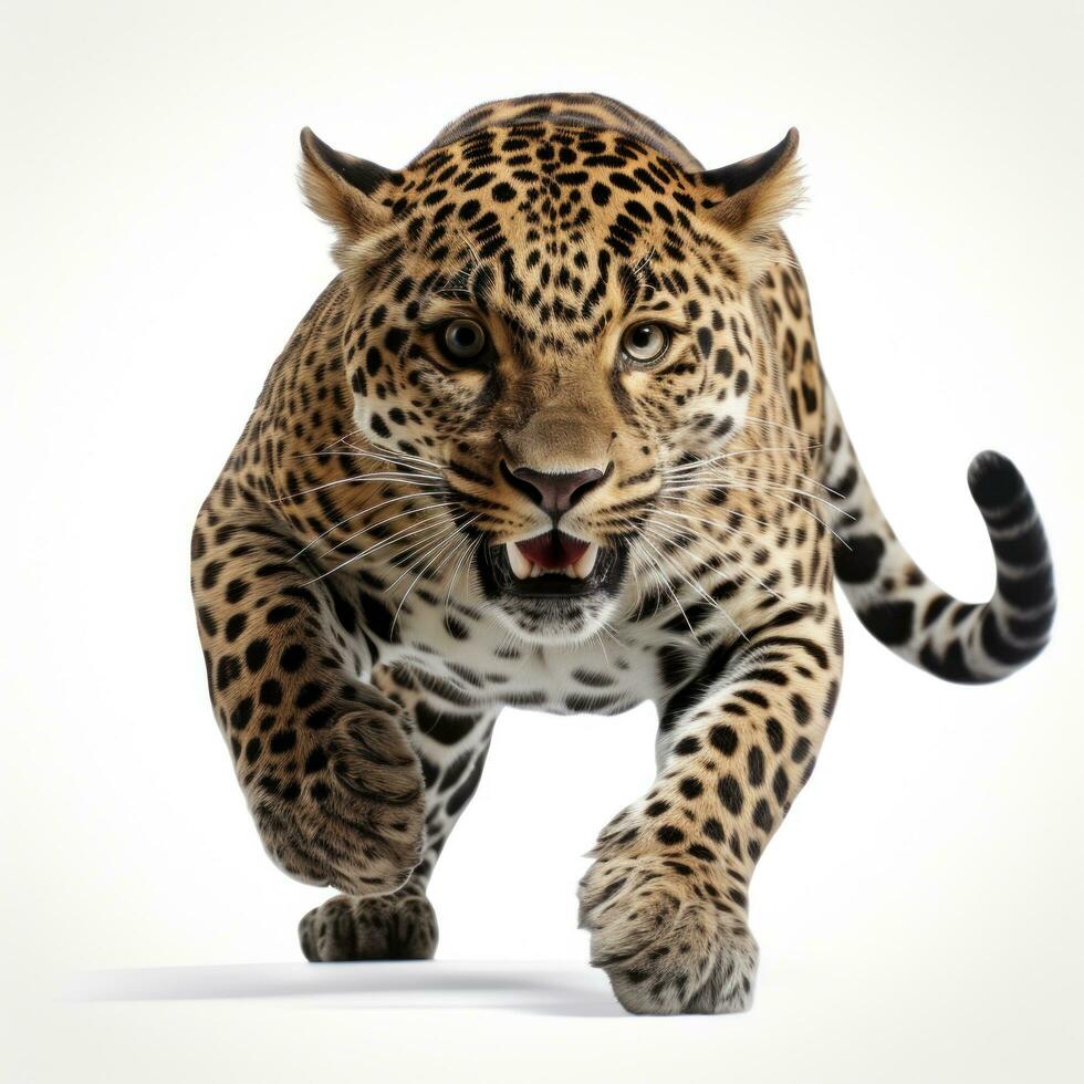 a jaguar in a jump isolated photo