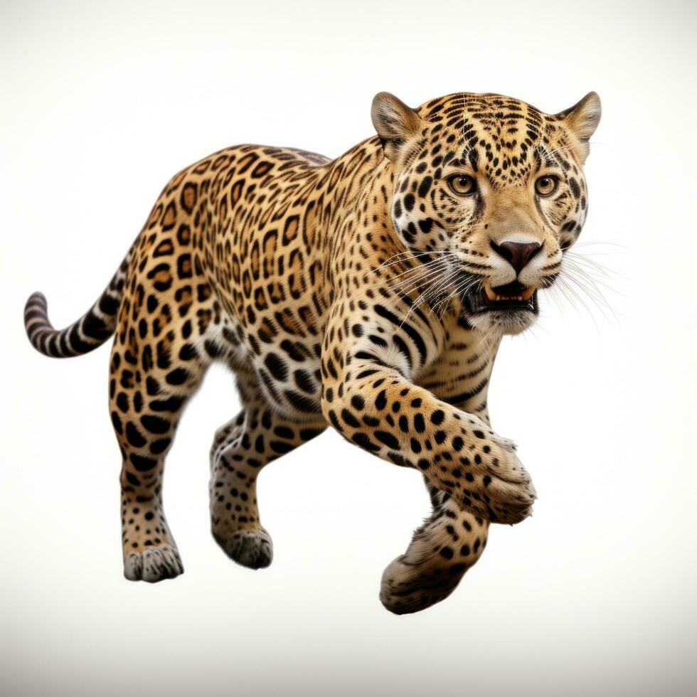 a jaguar in a jump isolated photo