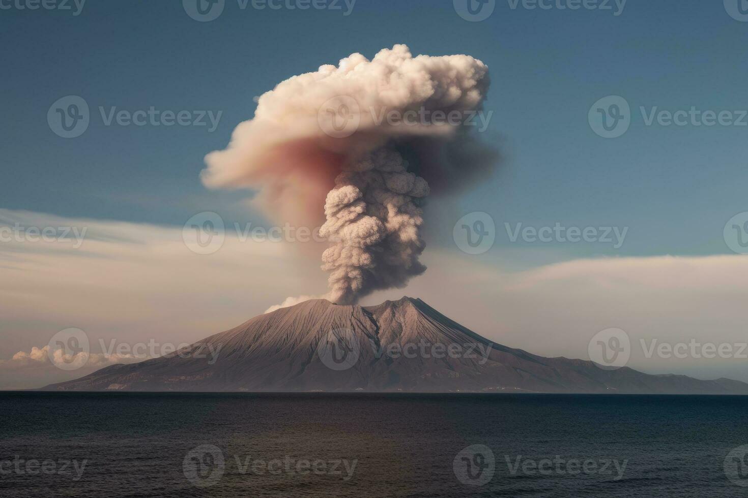 nature disaster volcanic eruption AI Generated photo