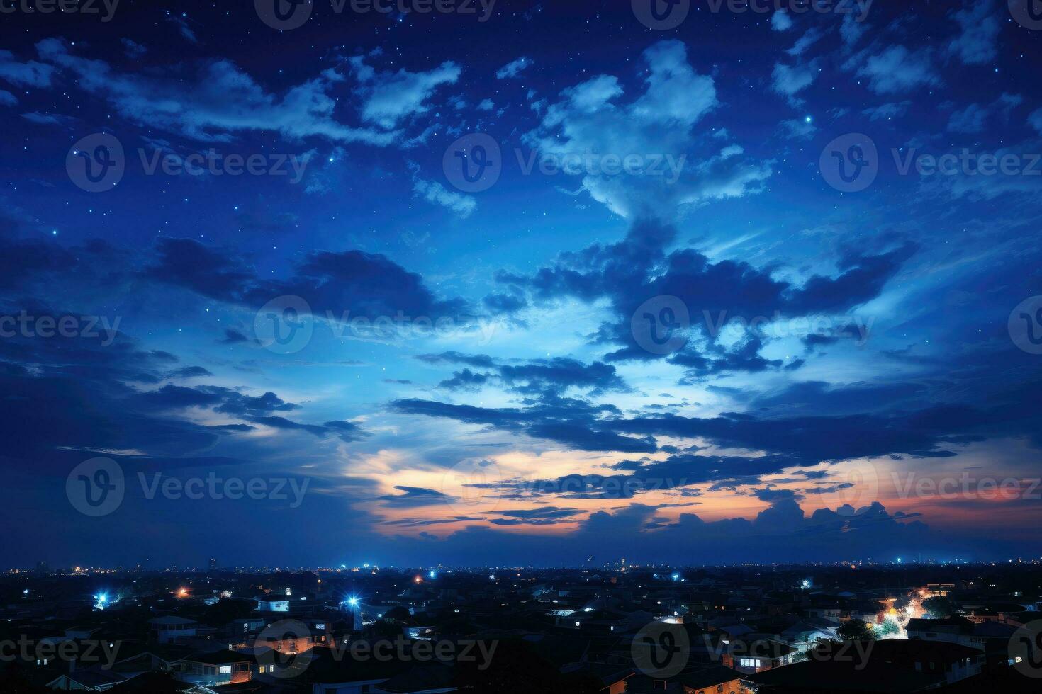 cielo a noche situación ai generado foto