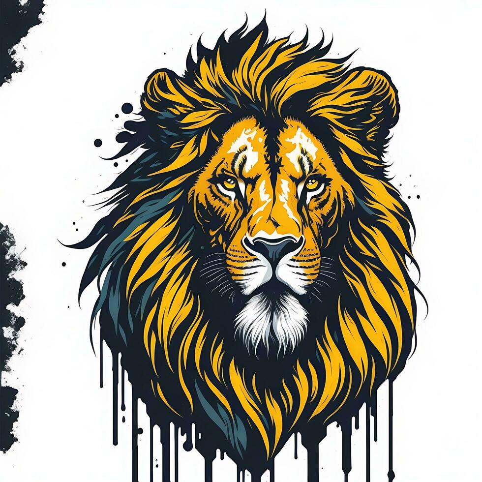 colorful lion face logo photo