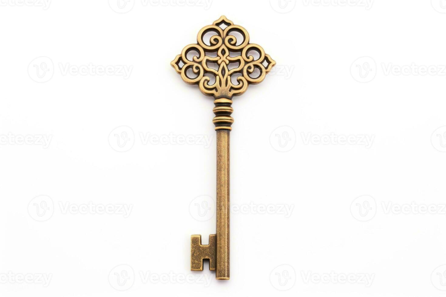 vintage rusty old key on light background. AI Generated photo
